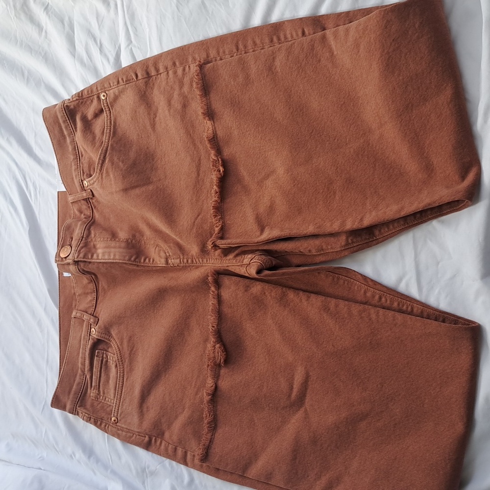 LOFT Rust Brown High-Rise Flare Jeans